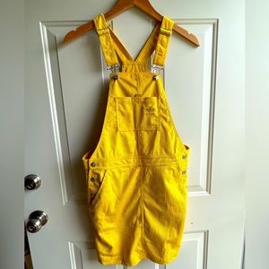 Adidas yellow corduroy overalls skirt